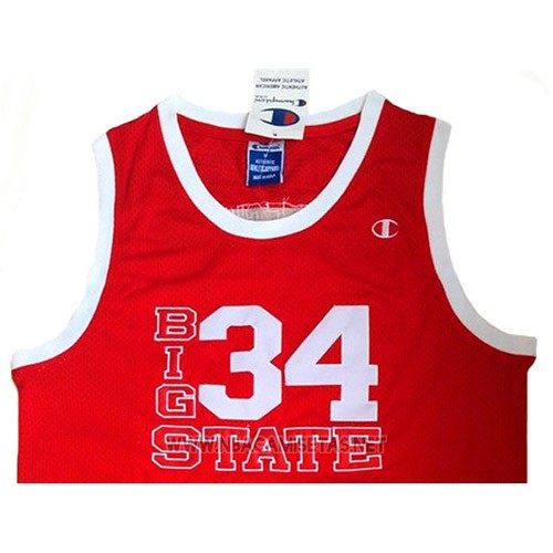 Camiseta Pelicula Big State Jesus Shuttlesworth NO 34 Rojo